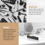 NFI essentials Large Travel Makeup Brush Holder, Silicone Portable Cosmetic Face Brushes Case with Magnetic Closure, Soft and Sleek WaterProof Small Makeup Brush Pouch - AYAHA ENTERPRISES PRIVATE LIMITED