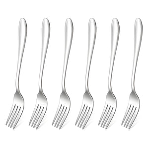 NFI essentials Stainless Steel Fork Set of 6, Table Forks Set 18cm, Premium Fruit Forks for Home & Kitchen, Mirror Polished, Rust-Resistant Luxury Dinning Tableware Dinner Fork Cutlery