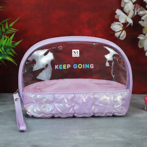 NFI essentials Makeup Pouch for Women, Cosmetic Bag, Semi-circle Stylish Pouch for Makeup Accessories, Travel Pouch Vanity Kit Organiser Toiletry Bag Make up Pouch for Girls