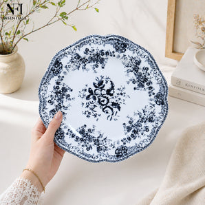 NFI essentials 10 Inch Premium Ceramic Dinner Plate, Serving Plate for Main Course, Pasta, Rice, Salad & Meals, Microwave & Dishwasher Safe Kitchen Dinner Plate