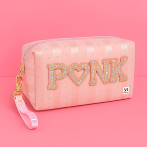 NFI essentials Makeup Pouch Cosmetic Pouch Vanity Case Jewellery Pouch Stationery Pencil Case Travel Organiser Travel Pouch Bag with Detachable Handle