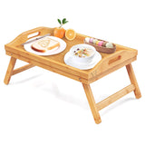 NFI essentials Bamboo Wood Foldable Breakfast Table, Bed Tray with Folding Legs, Serving Tray for Food Snacks, Portable Laptop Study Desk Table for Serving Dinner Tea (49x30 cm) - AYAHA ENTERPRISES PRIVATE LIMITED