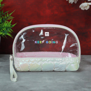 NFI essentials Makeup Pouch for Women, Cosmetic Bag, Semi-circle Stylish Pouch for Makeup Accessories, Travel Pouch Vanity Kit Organiser Toiletry Bag Make up Pouch for Girls