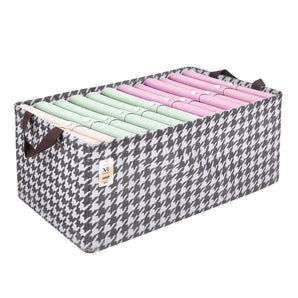 NFI essentials Closet Organizer Box with Handles Large Foldable Storage Basket for Organizing Cloths, Toys, Books, Shelves, Space Saver Wardrobe Organizer