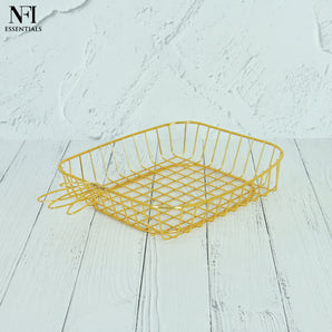NFI essentials Fruit & Vegetable Basket, Multipurpose Metal Wire Basket, Storage Bowl for Home, Kitchen & Dining Table, Decorative & Durable Organizer for Fruits, Vegetables, Snacks