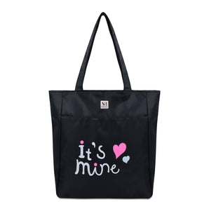 NFI essentials Polyester Printed Tote Bag for Women with Zipper, Casual Handbag Shopping