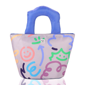 NFI essentials Insulated Lunch Bag for Men Women Large Tiffin Carry Bag Travel Lunch Box Organizer for Office, School, College, Leak-Proof Printed Lunch Cooler Bag