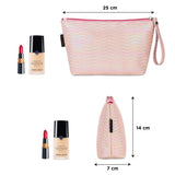 NFI essentials PU Makeup Pouches Stylish Pouch for Makeup Accessories Cosmetic Pouches for Women Toiletry Bag for Girls Make up Pouch for Women Storage Cosmetic Pouches Multifunctional Cosmetic Bag - AYAHA ENTERPRISES PRIVATE LIMITED