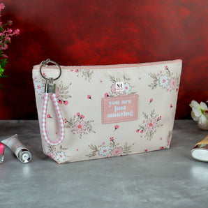 NFI essentials Makeup Pouch for Women, Cosmetic Bag, Stylish Pouch for Makeup Accessories, Travel Pouch Vanity Kit Organiser Toiletry Bag Make up Pouch for Girls