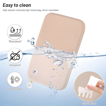 NFI essentials Makeup Brush Holder Pouch for Travel, Silicone Portable Cosmetic Face Brushes Case with Zipper Closure, Soft and Sleek Water Proof Large Make up Brush Pouch - AYAHA ENTERPRISES PRIVATE LIMITED