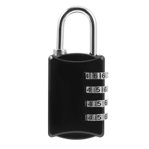 NFI essentials Small 4 Digit Combination Padlock Locks for Home Office Hotel Doors, Travel Suitcases Luggage Briefcase Bag Number Lock Safe Security