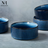 NFI essentials Frontier Ceramic Bowls Perfect For Snack, Side Dishes, Salads Or Desserts White Rib-Textured Multipurpose Uses Microwave & Oven Safe Ideal For Gifting & Daily Use  (575 ml) - AYAHA ENTERPRISES PRIVATE LIMITED