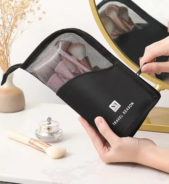 NFI essentials Makeup Brush Organizer Bag for Women, Portable Makeup Brush Holder Travel Makeup Brush Case Standing Zipper Waterproof Cosmetic Brush Pouch (Copy) - AYAHA ENTERPRISES PRIVATE LIMITED
