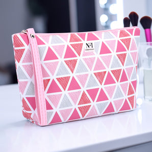 NFI essentials PU Geometric Print Makeup Pouches for Women Stylish Pouch