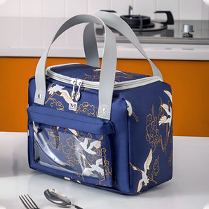 NFI essentials Insulated Lunch Bag for Men Women with Front Pocket Portable Thermal Large Tiffin Carry Bag Travel Lunch Box Organizer for Office, School, College