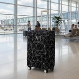 NFI Essentials Stretchable Black Geometric Printed Trolley Suitcase Cover 180 GSM Protective Luggage Cover for 4-Wheel Suitcases Anti-Scratch, Dustproof & Washable (22-24 Inch) - AYAHA ENTERPRISES PRIVATE LIMITED