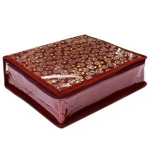 NFI essentials Jewellery box Organizer With Multiple Compartment Bangle Holder Organizer Pouch Travel Storage case for Women (I116-Maroon, M)