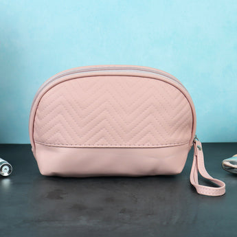 NFI essentials Makeup Pouch for Women, Cosmetic Bag, Semi-circle Stylish PU Pouch for Makeup Accessories, Travel Pouch Vanity Kit Organiser Toiletry Bag Make up Pouch for Girls - AYAHA ENTERPRISES PRIVATE LIMITED