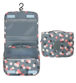 NFI essentials Travel Toiletry Kit Bag with Hanging Hook Large Capacity Portable Cosmetic Makeup Bag Multifunctional Organizer Storage Pouch for Women Men