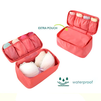 NFI essentials Lingerie Organizer for Women, Portable Travel Storage Bag for Bra, Underwear, Socks, Panties, Cosmetics, Multi-Functional Toiletry Pouch Accessories - AYAHA ENTERPRISES PRIVATE LIMITED