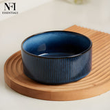NFI essentials Frontier Ceramic Bowls Perfect For Snack, Side Dishes, Salads Or Desserts White Rib-Textured Multipurpose Uses Microwave & Oven Safe Ideal For Gifting & Daily Use  (575 ml) - AYAHA ENTERPRISES PRIVATE LIMITED