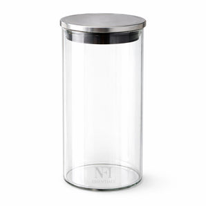 NFI essentials Spice Glass Jar Container for Kitchen Masala Storage ,Sugar, Tea and Other Dry food storage, Pickles, Coffee Beans Canister Jars 1400ml.