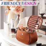 NFI essentials Cosmetic Travel Organizer Bag, Women's Makeup Pouch Toiletry Bag Portable Leather Wide Opening Cosmetics Bag with Handle for Girls - AYAHA ENTERPRISES PRIVATE LIMITED