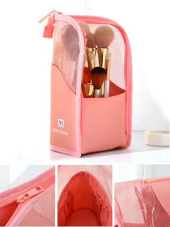 NFI essentials Makeup Brush Organizer Bag for Women, Portable Makeup Brush Holder Travel Makeup Brush Case Standing Zipper Waterproof Cosmetic Brush Pouch - AYAHA ENTERPRISES PRIVATE LIMITED