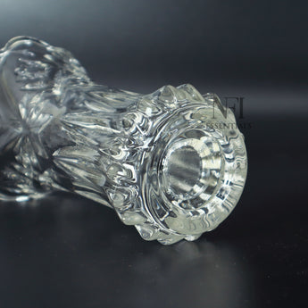 NFI essentials 7.4 Inches Crystal Clear Glass Vases for Flowers with Embossed Floral Design for Fresh or Artificial Flowers Decorative Centerpiece 400ml - AYAHA ENTERPRISES PRIVATE LIMITED