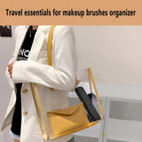 NFI essentials Large Travel Makeup Brush Holder, Silicone Portable Cosmetic Face Brushes Case with Magnetic Closure, Soft and Sleek WaterProof Small Makeup Brush Pouch - AYAHA ENTERPRISES PRIVATE LIMITED