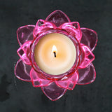 NFI essentials Tealight Lotus Flower Candle Holder with Clear Pedestal Base Artistic Centerpiece for Home Décor, Meditation, Special Occasions, and Festive Lighting - AYAHA ENTERPRISES PRIVATE LIMITED