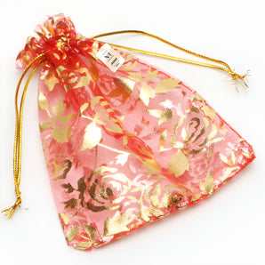 NFI essentials Potli Gift Pouches for Return Gifting, Pack of 50 Pcs (13x18 cm), Drawstring Burlap Pouch For Return Candy Gifts, Nikah, Birthday Suruku Pai Pouch