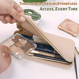 NFI essentials Makeup Brush Holder Pouch for Travel, Silicone Portable Cosmetic Face Brushes Case with Zipper Closure, Soft and Sleek Water Proof Large Make up Brush Pouch - AYAHA ENTERPRISES PRIVATE LIMITED