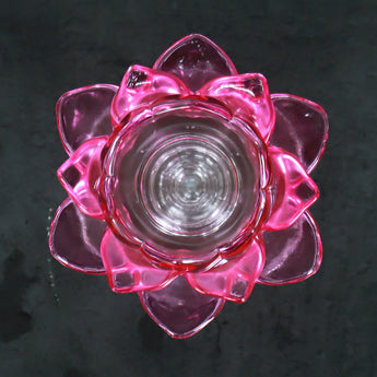 NFI essentials Tealight Lotus Flower Candle Holder with Clear Pedestal Base Artistic Centerpiece for Home Décor, Meditation, Special Occasions, and Festive Lighting - AYAHA ENTERPRISES PRIVATE LIMITED