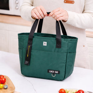 NFI essentials Lunch Bag, Reusable Leakproof Lunch Box Bag for Office, School & Travel, Durable Portable Food Storage Carry Bag, Large Capacity Lunch Tote with Zipper Closure