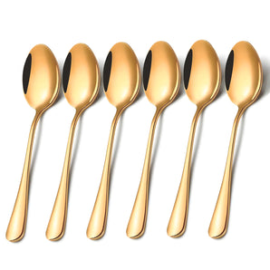 NFI essentials Stainless Steel Spoon Set of 6, Table Spoons Set 18cm, Premium Tea Spoons for Home & Kitchen, Mirror Polished, Rust-Resistant Luxury Dinning Tableware Dinner Spoon Cutlery