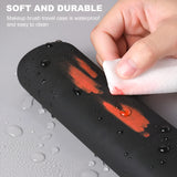 NFI essentials Large Travel Makeup Brush Holder, Silicone Portable Cosmetic Face Brushes Case with Magnetic Closure, Soft and Sleek WaterProof Small Makeup Brush Pouch - AYAHA ENTERPRISES PRIVATE LIMITED