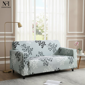 NFI Essentials 2 Seater Stretchable Sofa Cover Elegant Geometric Abstract Design, Soft Polyester Spandex Fabric, Anti-Slip, Wrinkle-Resistant, Washable Couch Slipcover.