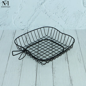 NFI essentials Fruit & Vegetable Basket, Multipurpose Metal Wire Basket, Storage Bowl for Home, Kitchen & Dining Table, Decorative & Durable Organizer for Fruits, Vegetables, Snacks