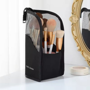 NFI essentials Makeup Brush Organizer Bag for Women, Portable Makeup Brush Holder Travel Makeup Brush Case Standing Zipper Waterproof Cosmetic Brush Pouch (Copy) - AYAHA ENTERPRISES PRIVATE LIMITED