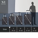 NFI Essentials Stretchable Black Geometric Printed Trolley Suitcase Cover 180 GSM Protective Luggage Cover for 4-Wheel Suitcases Anti-Scratch, Dustproof & Washable (22-24 Inch) - AYAHA ENTERPRISES PRIVATE LIMITED