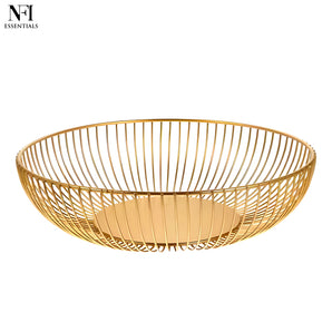 NFI essentials Fruit & Vegetable Basket, Multipurpose Metal Wire Basket, Fruits & Vegetables Storage Bowl for Home, Kitchen & Dining Table, Decorative Potato Onion Stand for Bread, Snacks, Candy, etc.