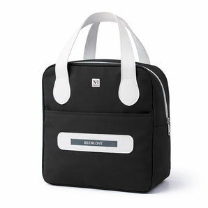 NFI essentials Insulated Lunch Bag for Men Women Large Tiffin Carry Bag Travel Lunch Box Organizer for Office, School, College, Leak-proof Lunch Cooler Bag (Black)