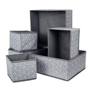 NFI essentials Drawer Organizer, 6 Set Foldable Underwear Drawer Organizer and Closet Dividers, Storage Box for Clothes, Socks, Underwear, Ties, Belts, etc.