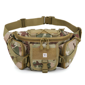 NFI essentials Military Waist Bag for Men & Women, Tactical Chest Bag, Multipurpose Large Army Fanny Pack Pouch for Hiking Travel Sports Outdoors Belt Bag with Adjustable Strap