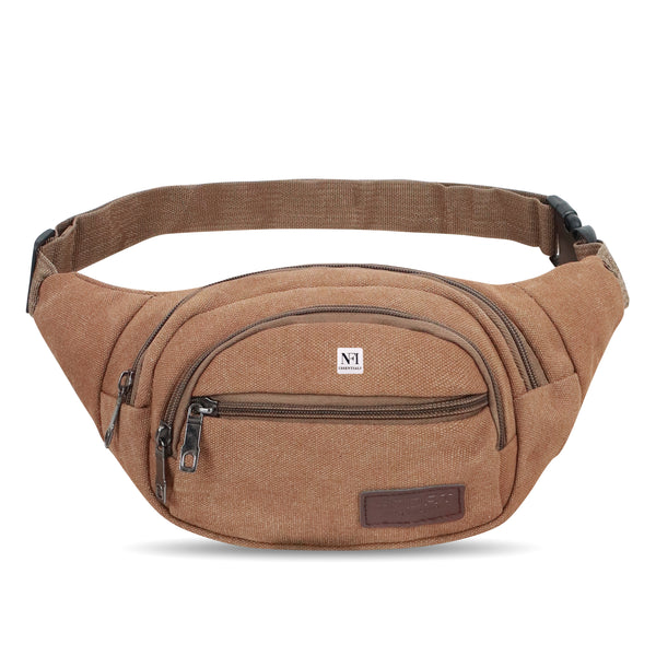 NFI essentials Waist Bag for Men Women Multipurpose Large Fanny Pack for Hiking Travel Camping Running Sports Outdoors Canvas Belt Bag with