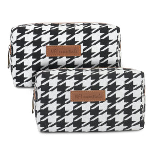 NFI essentials Pack Of 2 Canvas Makeup Pouches Stylish Pouch for Makeup accessories Cosmetic Pouches for Women Toiletry Bag for girls make up pouch for Women storage Cosmetic Pouches Multifunctional Pouch