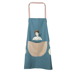 NFI Essentials Women Kitchen Apron with Hand Wipe Pockets,Hand-wiping,Water-drop Resistant with 2 Pockets,Chef Aprons for Kitchen, Cooking, BBQ, Cleaning