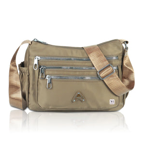 NFI essentials Crossbody Bag for Women, Multi-Layer Stylish Sling Bag for Girl, Nylon Shoulder Bag Purse for Ladies, Multi Pocket Travel Massenger Bag for Woman Latest