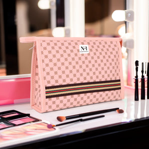 NFI essentials Cosmetics Pouch, Makeup Bag Stylish Pouch for Makeup accessories Vanity Case Travel Organizer Makeup Kit Stationery Pencil Case Toiletry Bag Make up pouch for girls